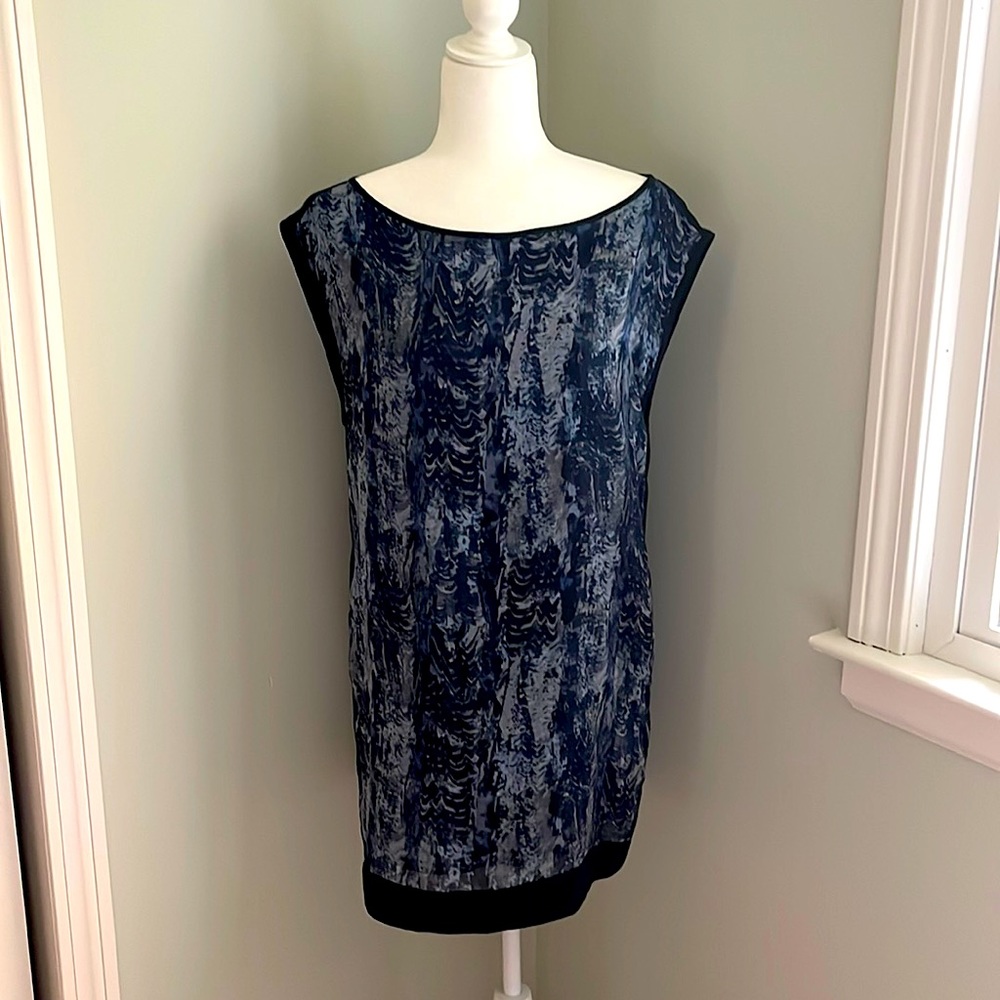 Rag And Bone Silk Navy Patterned Shift Dress - image 2